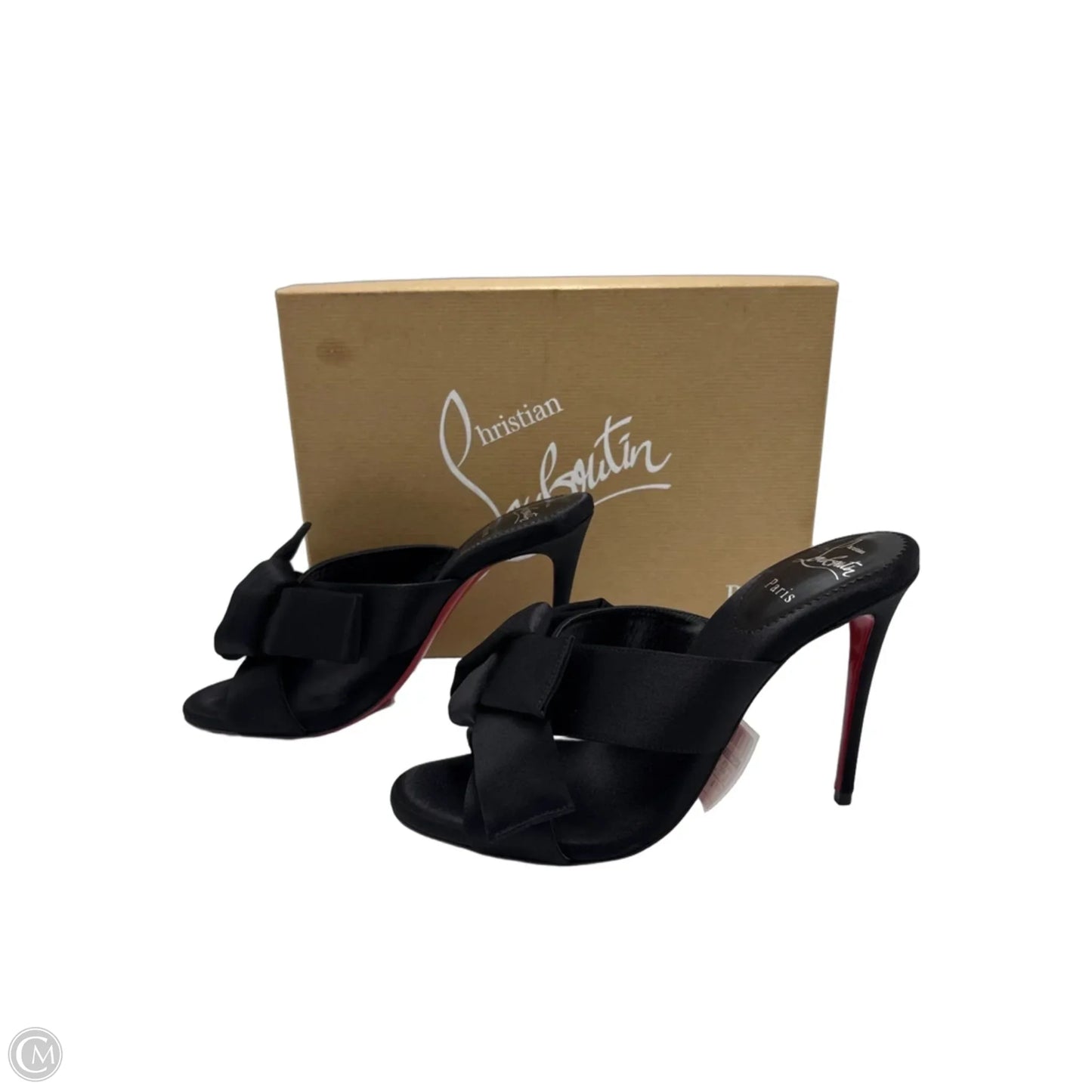Christian Louboutin Matricia Satin Heels In Black, Size: 8 (38)