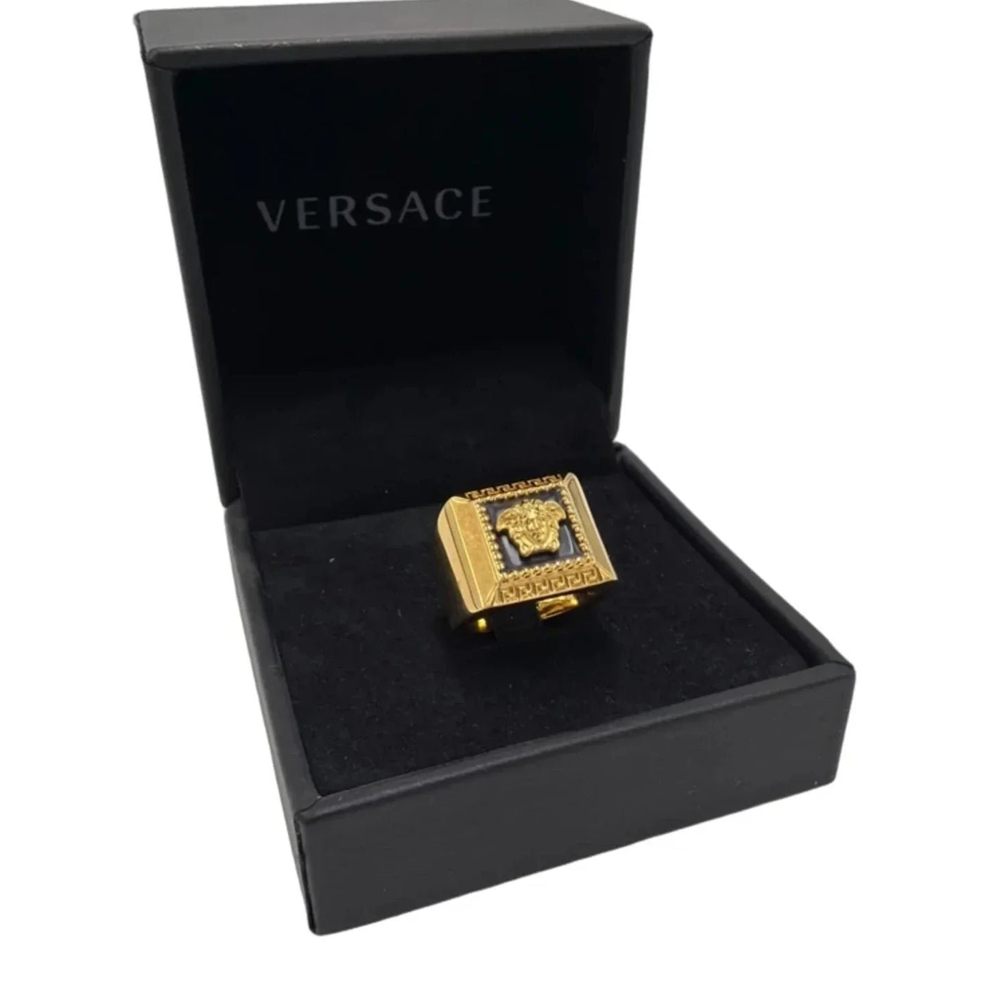 Versace Medusa Signet Luxury Ring, Size: 9.5