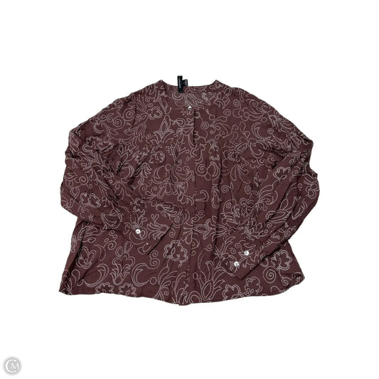 Top Long Sleeve By Sanctuary In Brown & White, Size: M