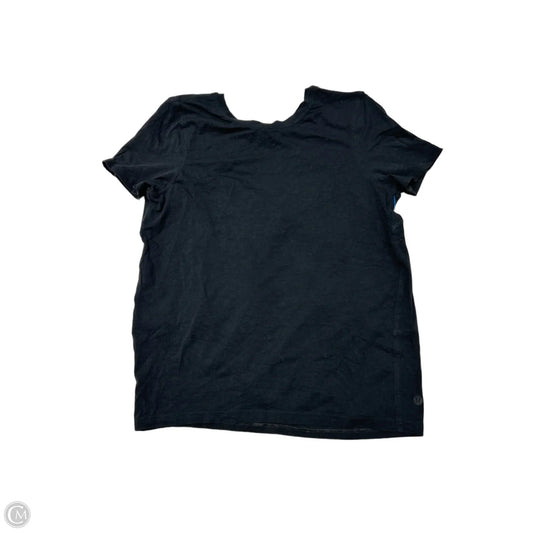 Athletic Top Short Sleeve By Lululemon In Black, Size: M