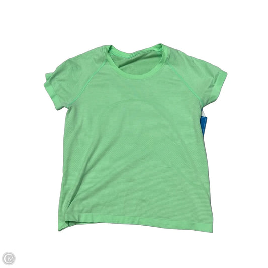 Athletic Top Short Sleeve By Lululemon In Green, Size: M