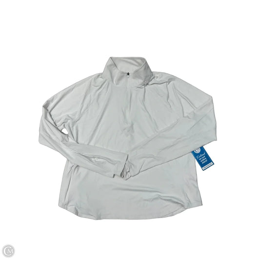 Lands' End Long Sleeve Collared Athletic Top in White, Size XL