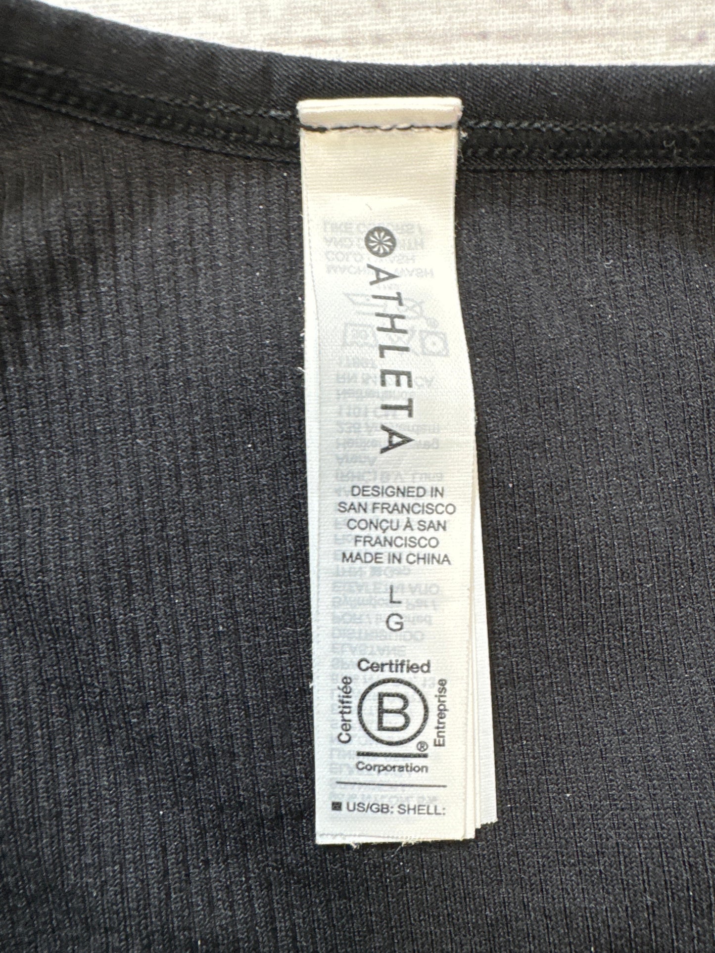 Athletic Tank Top By Athleta In Black, Size: L