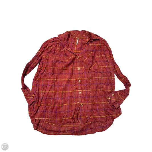 Blouse Long Sleeve By Free People In Red, Size: Xs