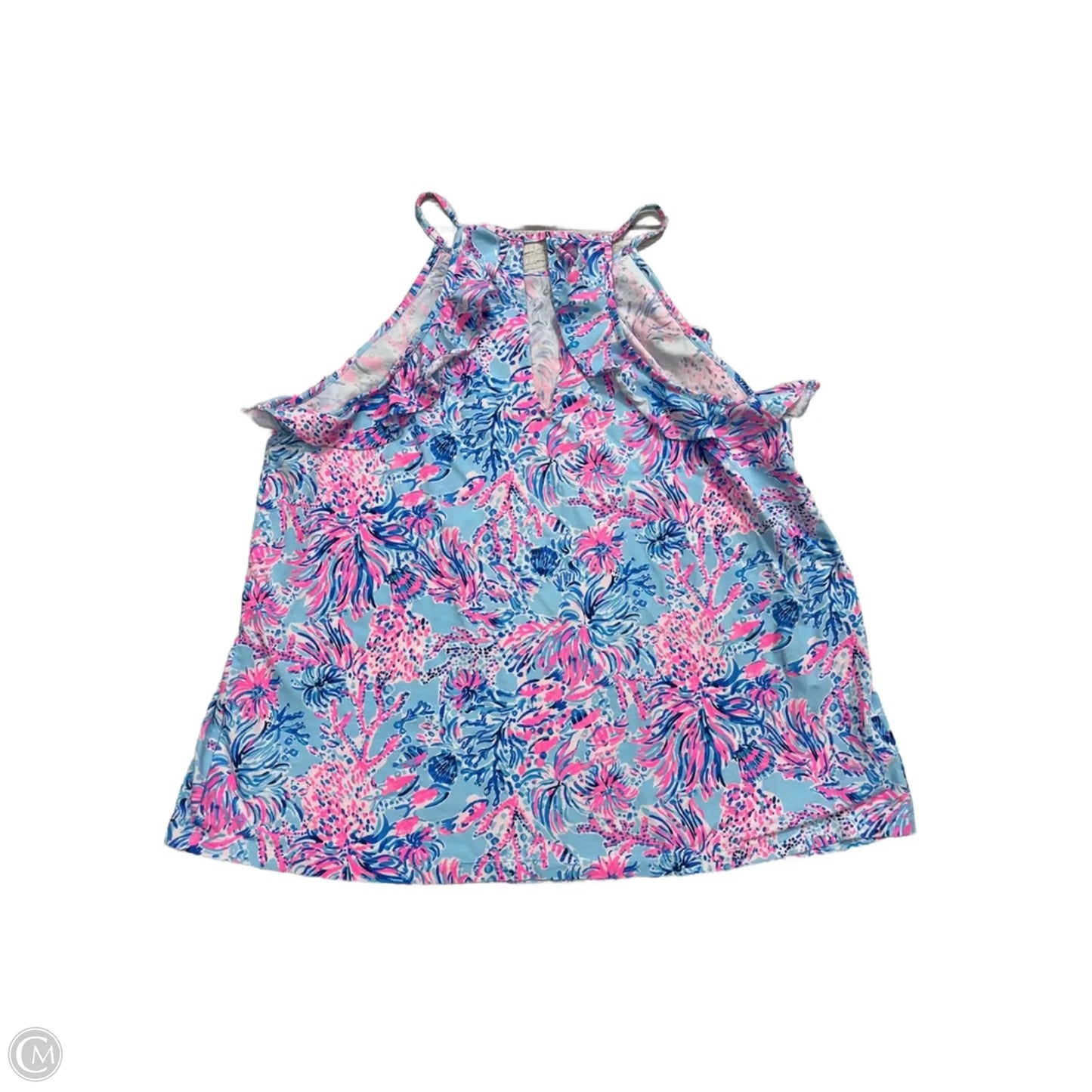 Top Sleeveless Designer By Lilly Pulitzer In Blue & Pink, Size: Xl