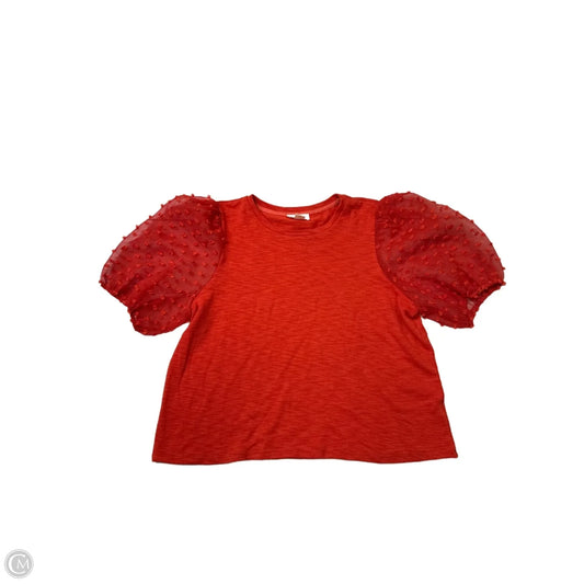 Top Short Sleeve By Maeve In Orange, Size: L