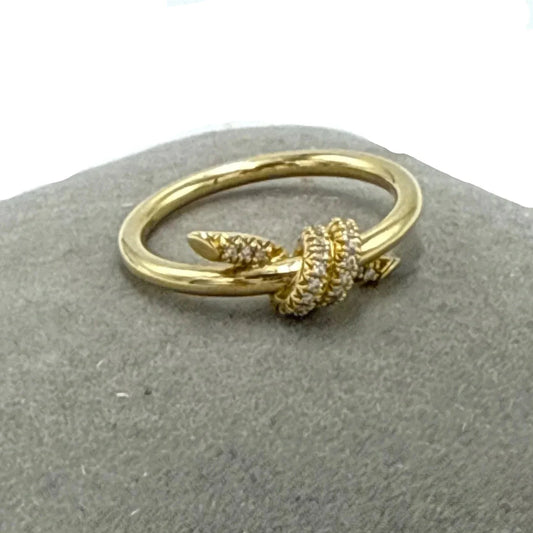 Tiffany & Company 18K Diamond Knot Luxury Ring, Size: 6