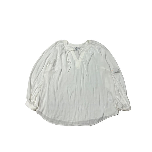 Top Long Sleeve By Nine West In White, Size: 1x