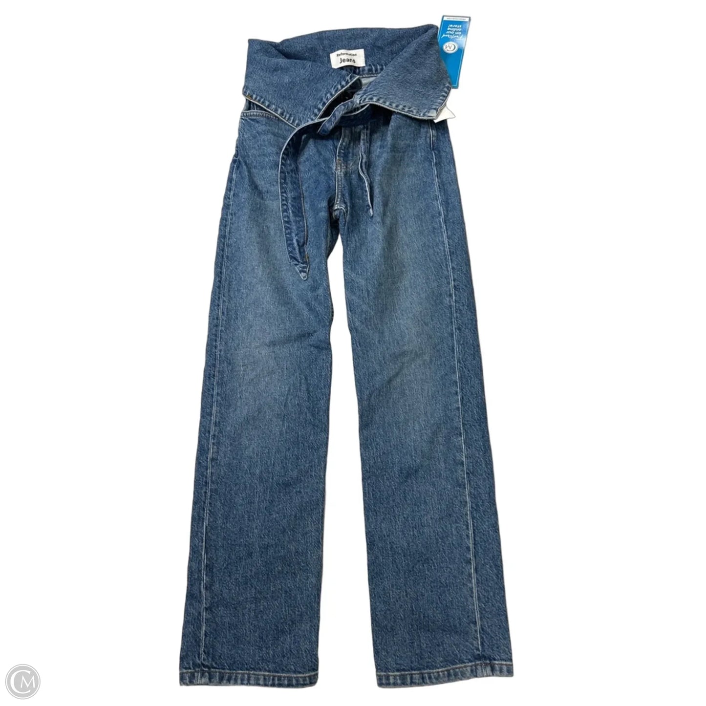 Jeans Straight By Reformation In Blue Denim, Size: 0