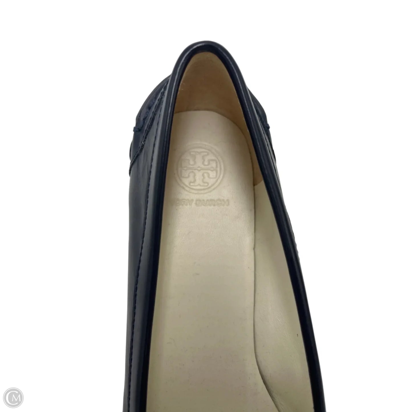 Tory Burch Pocket Tee Designer Shoes In Navy, Size: 7.5