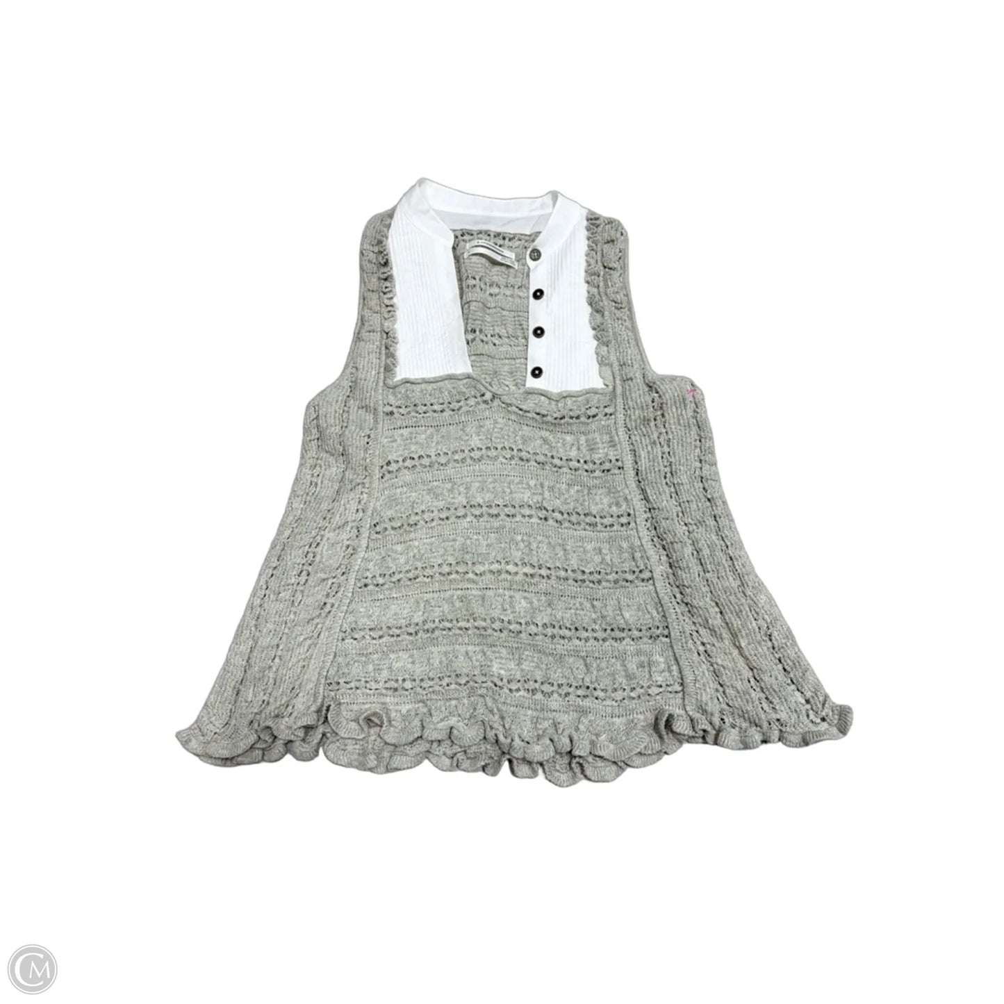 Top Sleeveless By Anthropologie In Grey, Size: S