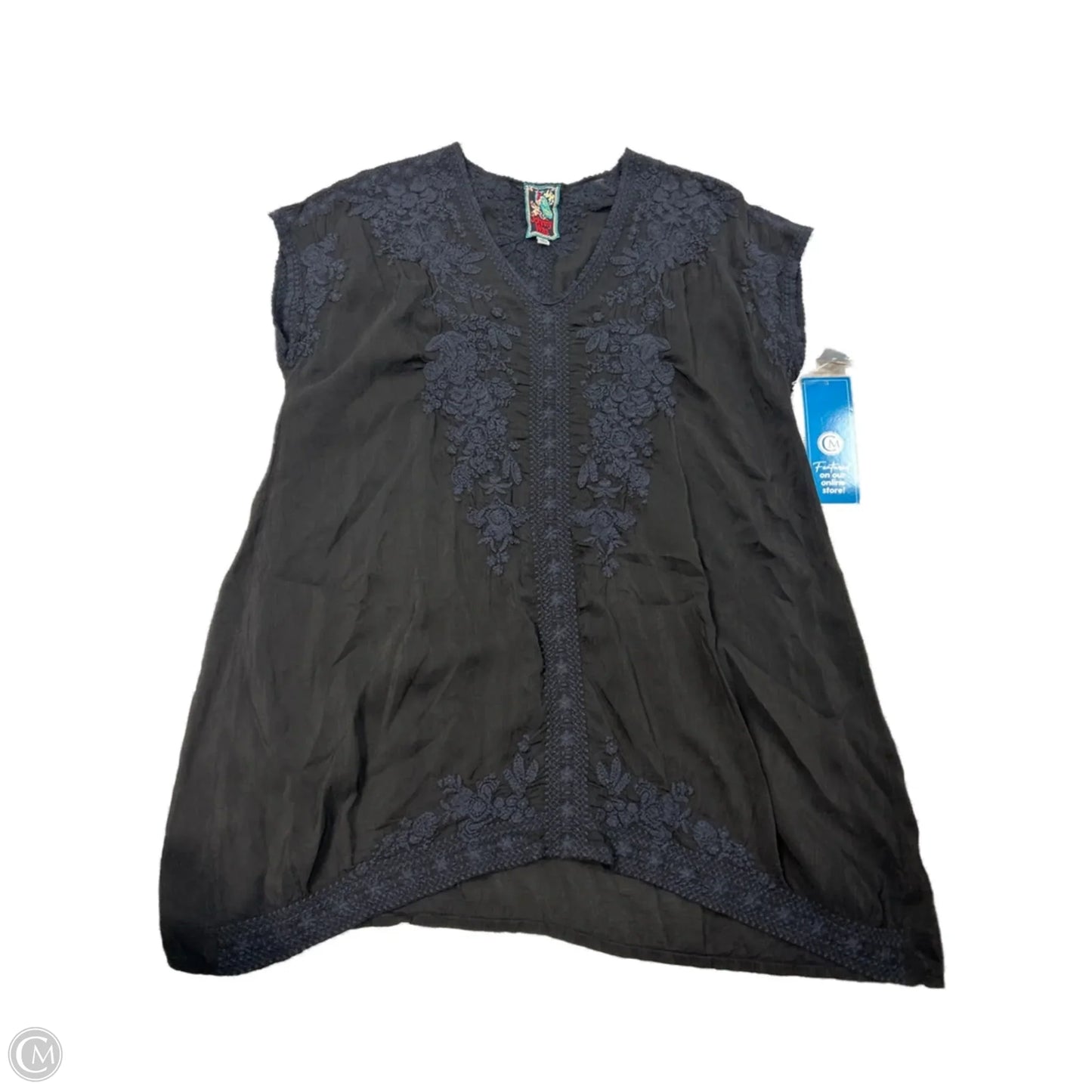 Top Short Sleeve By Johnny Was In Black, Size: Xl