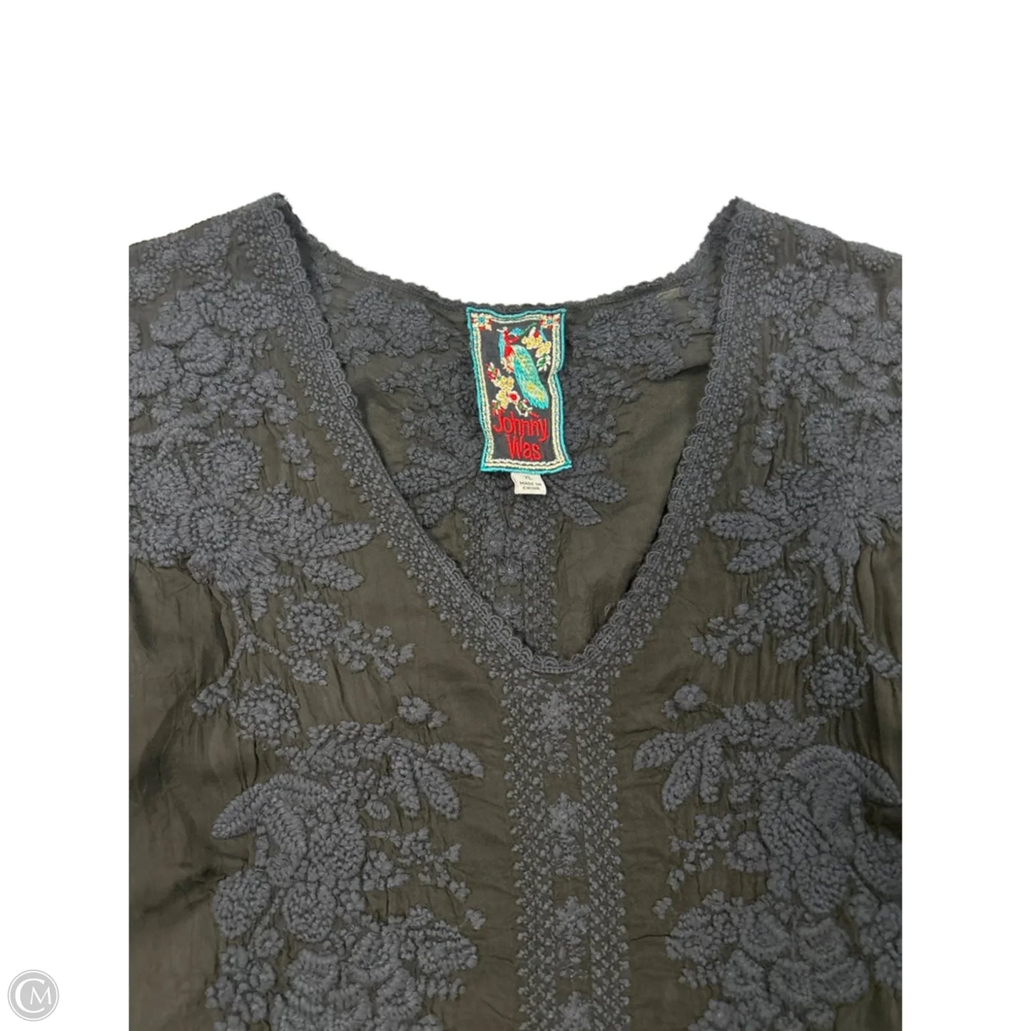 Top Short Sleeve By Johnny Was In Black, Size: Xl