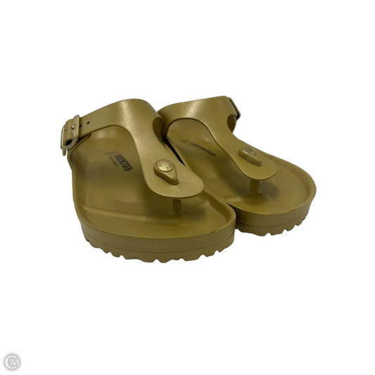 Shoes Designer By Birkenstock In Gold, Size: 11