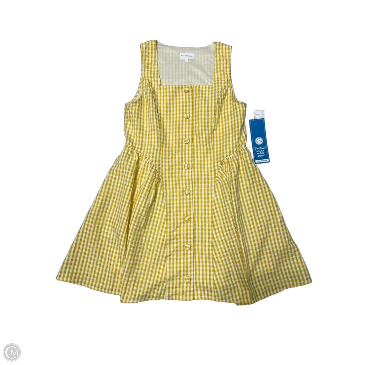 Dress Casual Short By Entro In White & Yellow, Size: M