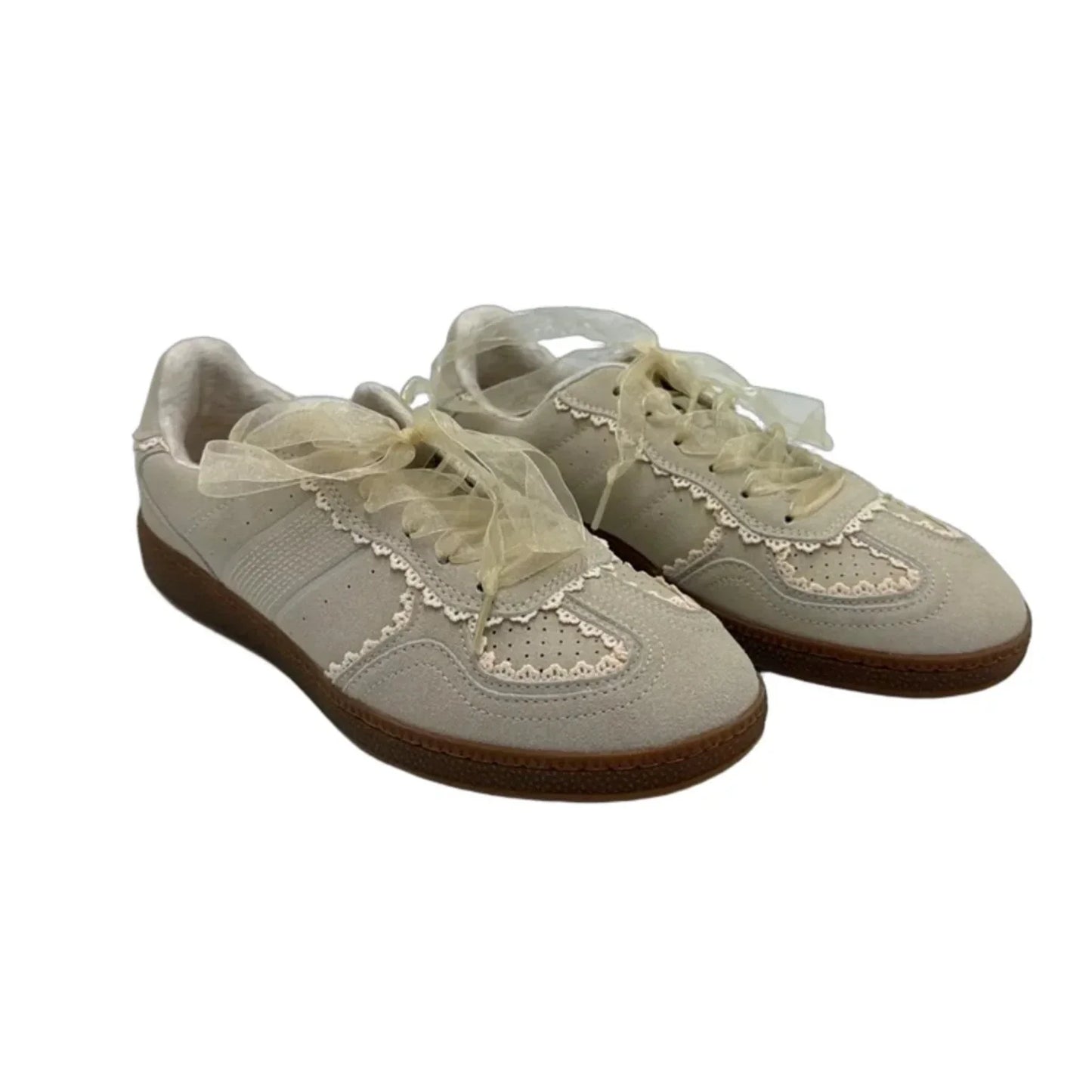Shoes Sneakers By Sincerely Jules In Grey & White, Size: 9