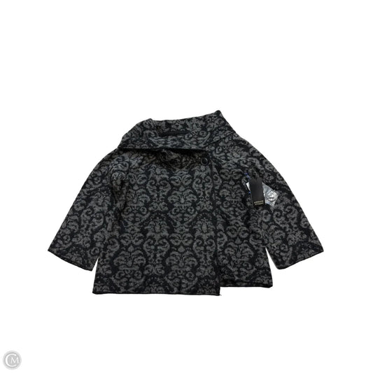 New! Sweater Cardigan By Adrienne Vittadini In Black & Grey, Size: M