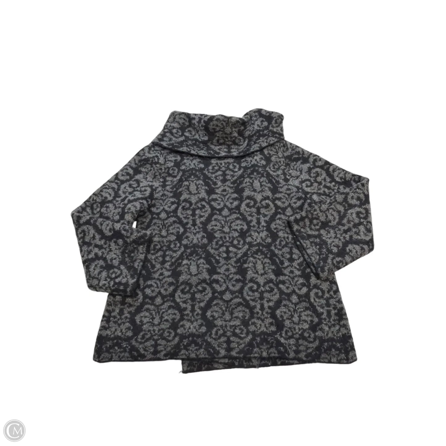New! Sweater Cardigan By Adrienne Vittadini In Black & Grey, Size: M