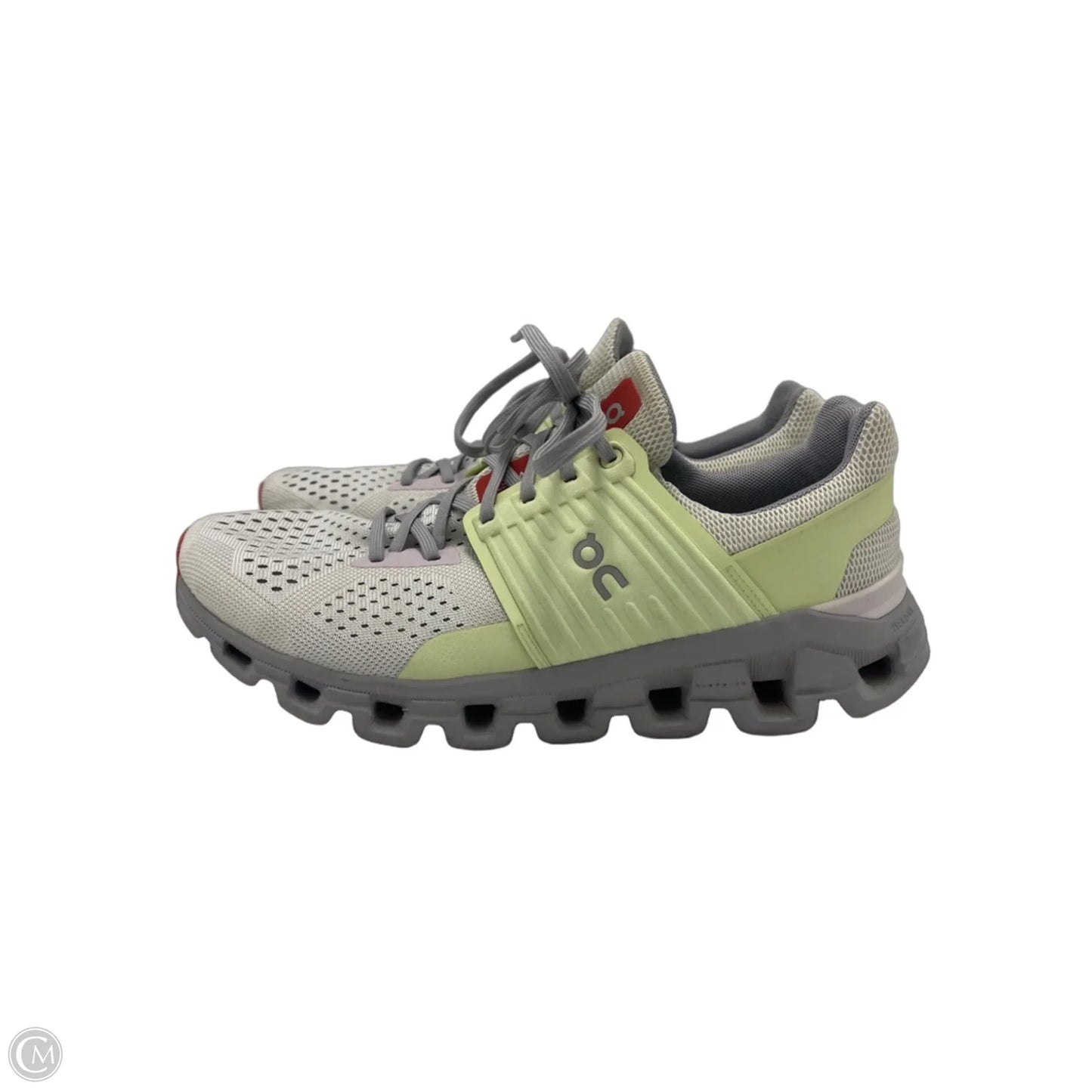 Shoes Athletic By ON Cloud In Green & Grey, Size: 10