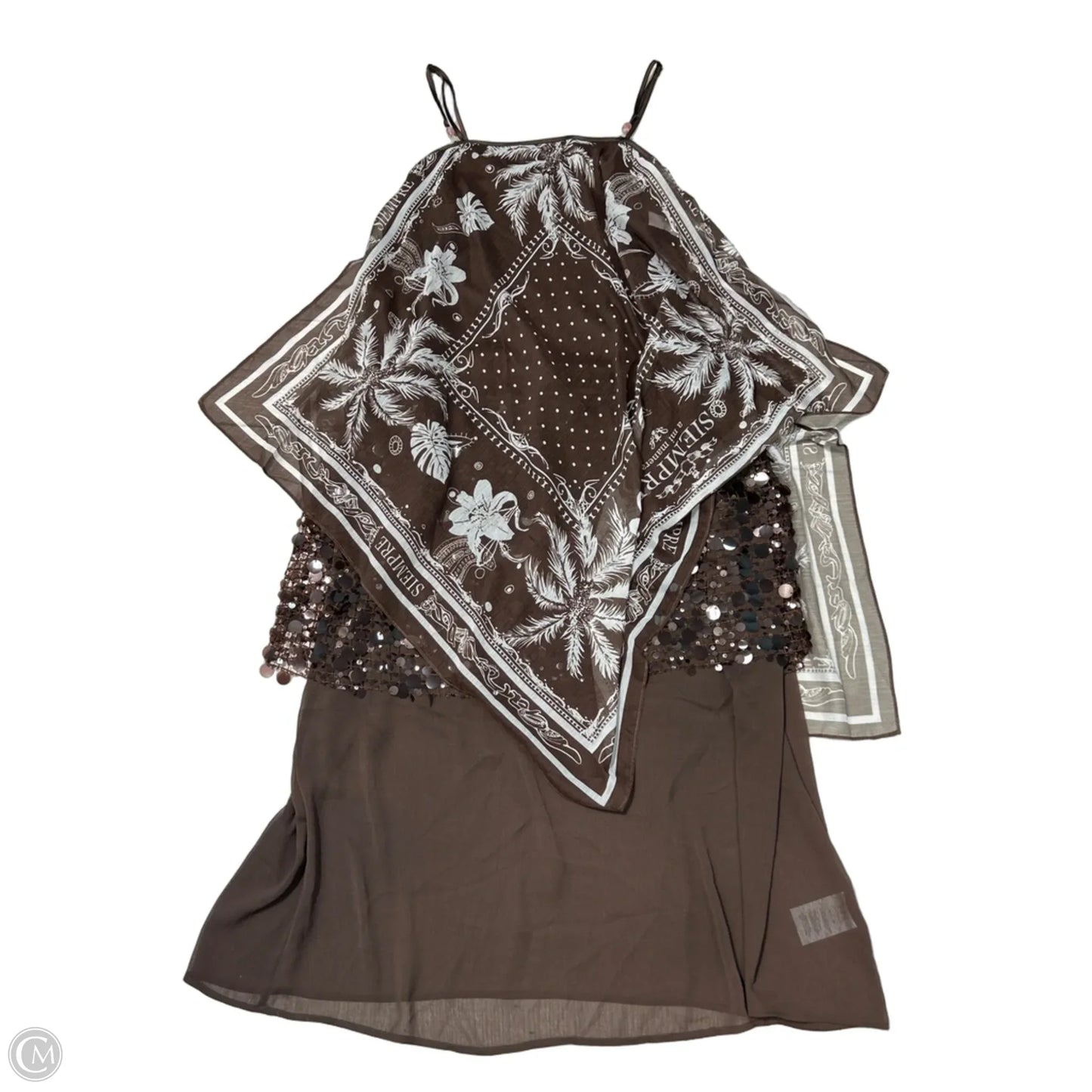 Dress Casual Maxi By Anthropologie In Brown & White, Size: 1x