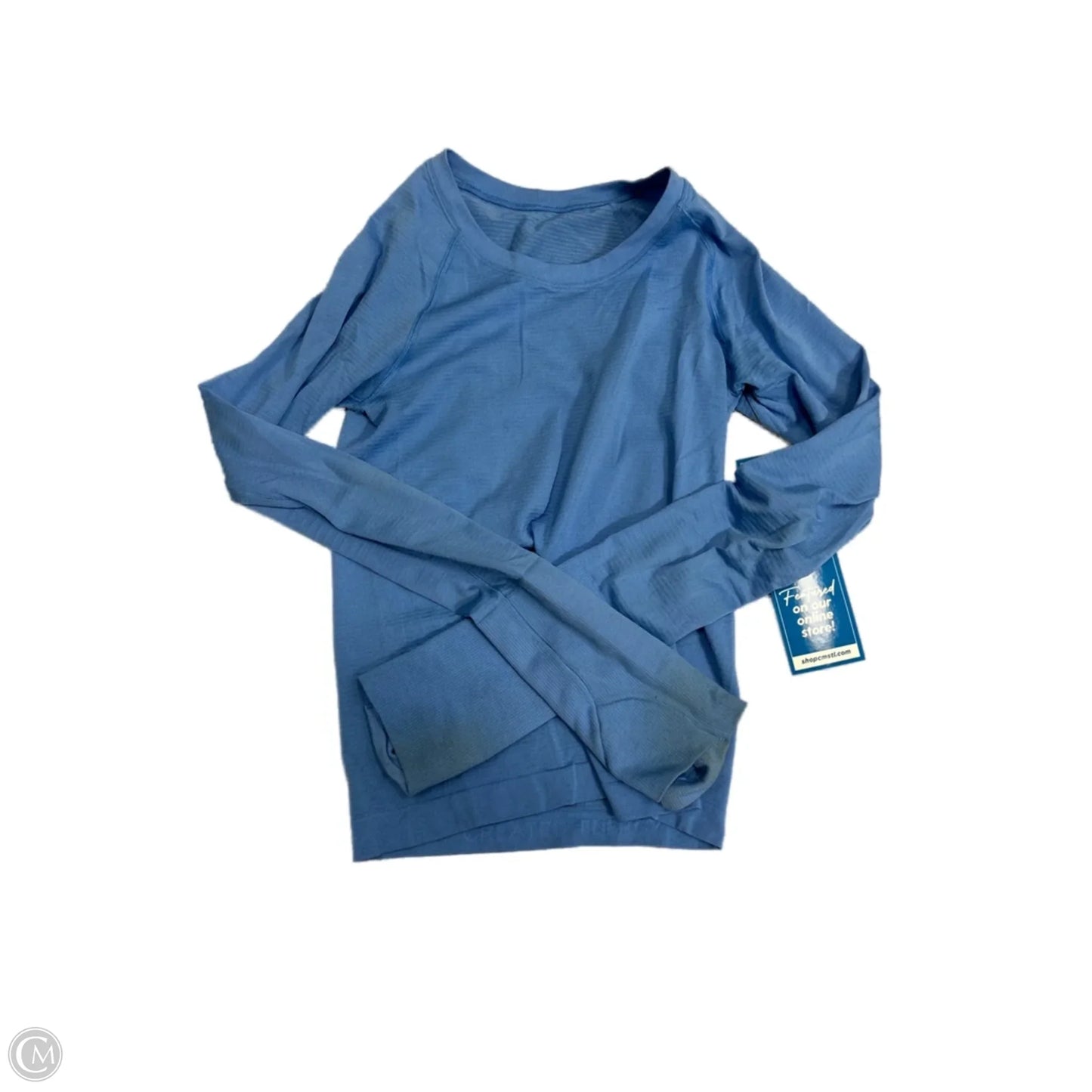 Athletic Top Long Sleeve Collar By Lululemon In Blue, Size: 0