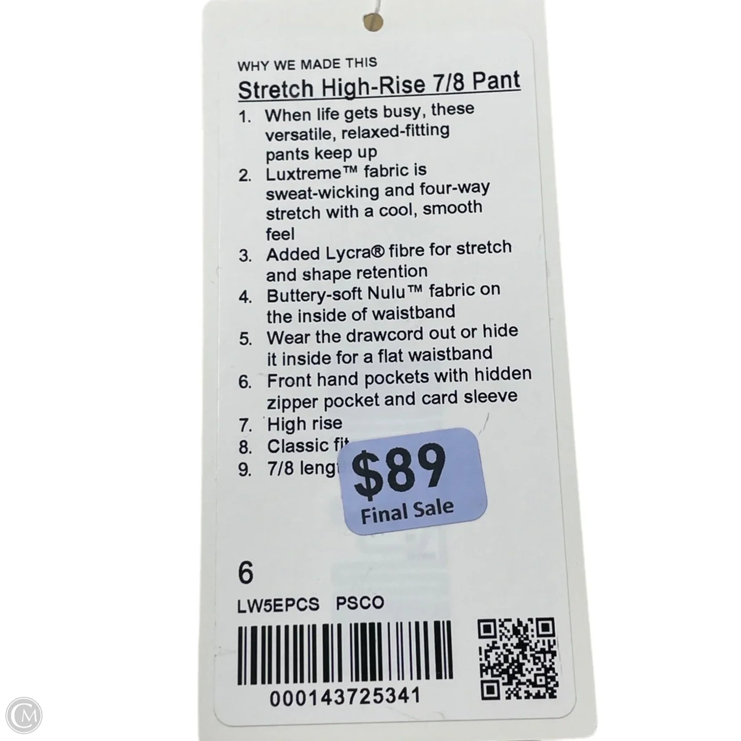 Athletic Pants By Lululemon In Yellow, Size: 6