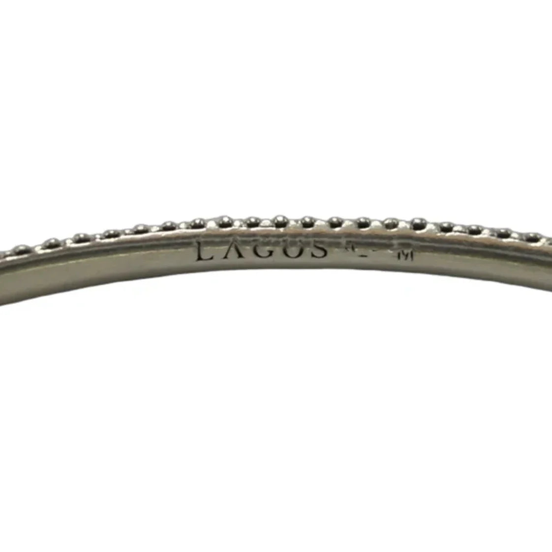 Lagos 925 Silver Caviar Beaded Designer Bangle Bracelet