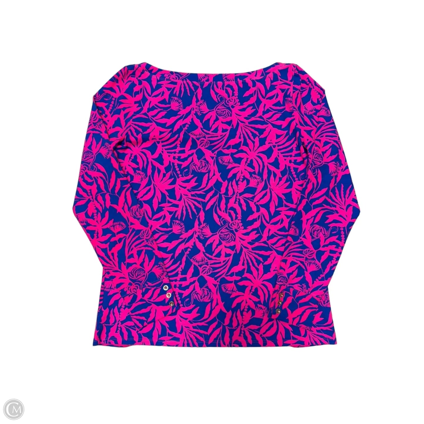 Top Long Sleeve Designer By Lilly Pulitzer In Blue & Pink, Size: Xl
