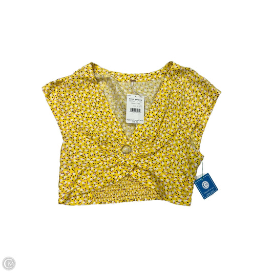 Top Short Sleeve By Free People In Yellow, Size: M