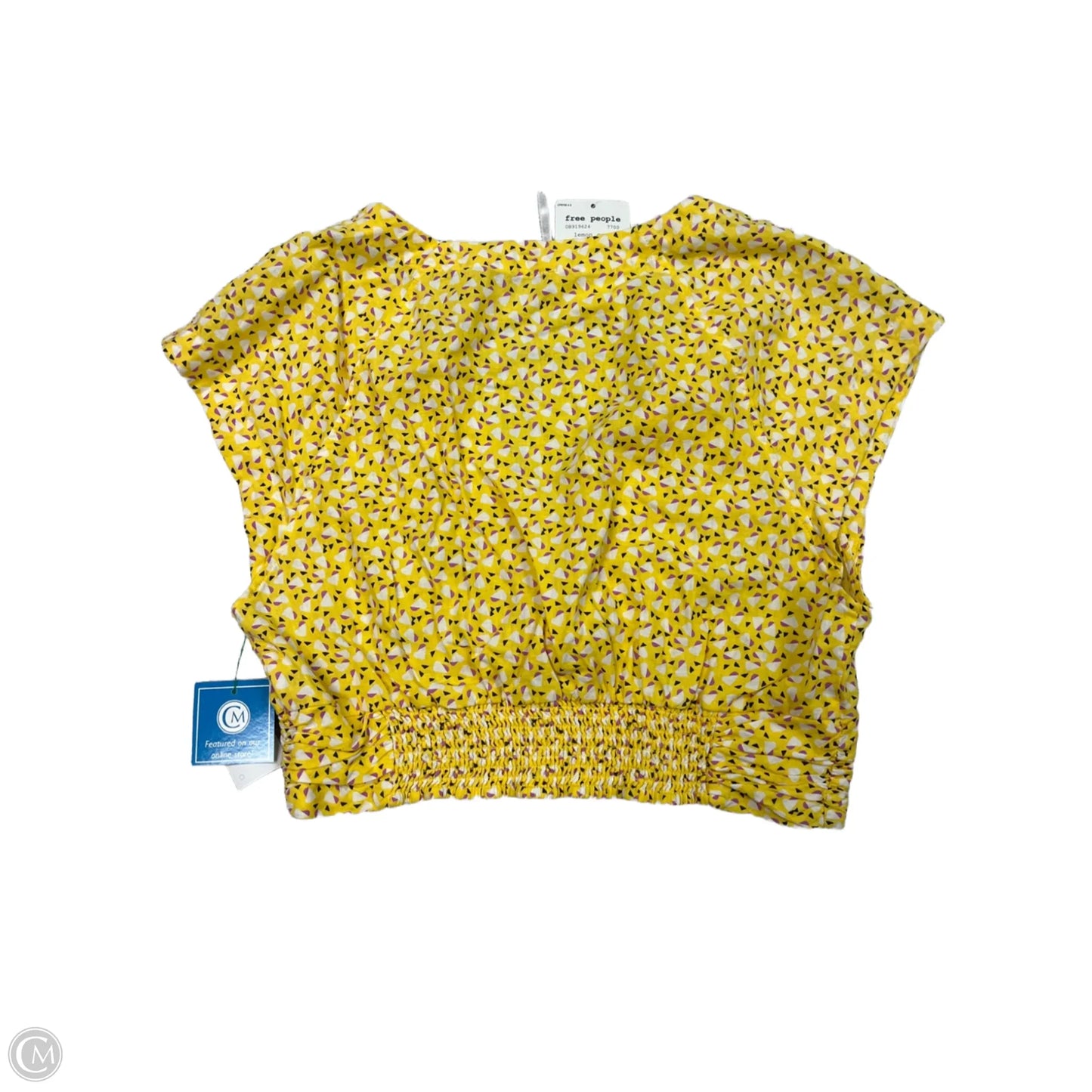 Top Short Sleeve By Free People In Yellow, Size: M