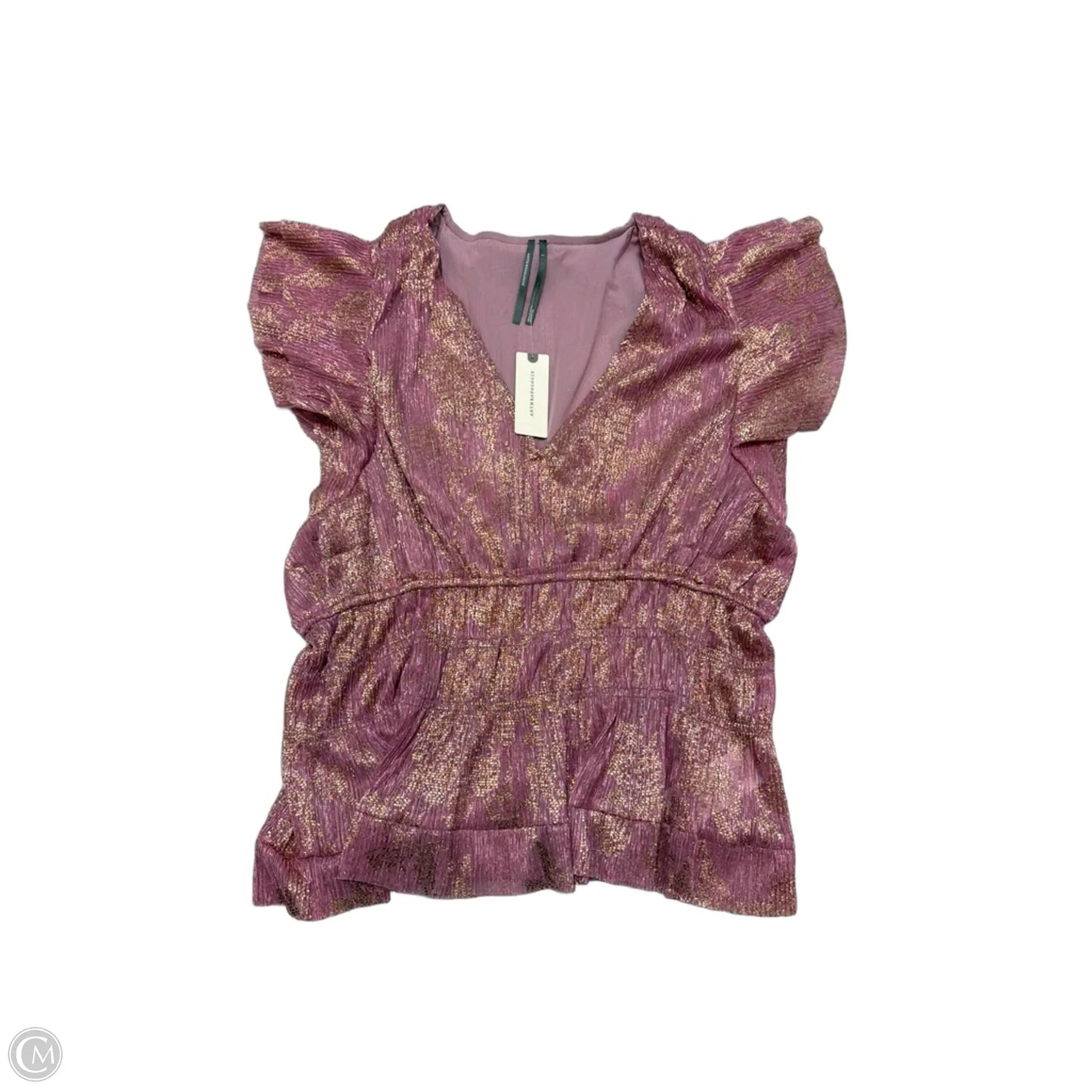 New! Top Short Sleeve By Anthropologie In Pink, Size: L