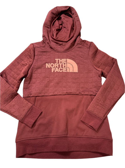 Sweatshirt Hoodie By North Face In Maroon, Size: L