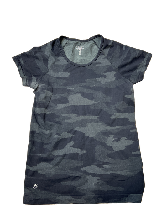 Athletic Top Short Sleeve By Athleta In Black, Size: S