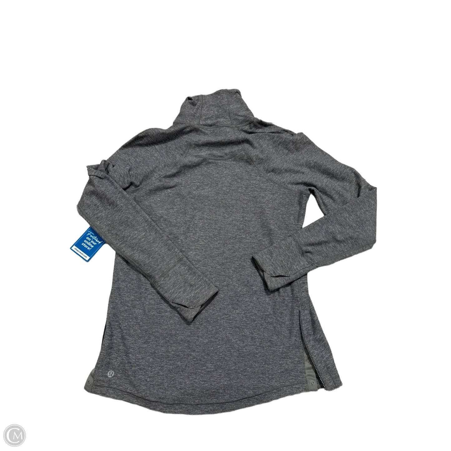 Athletic Top Long Sleeve Collar By Lululemon In Grey, Size: M