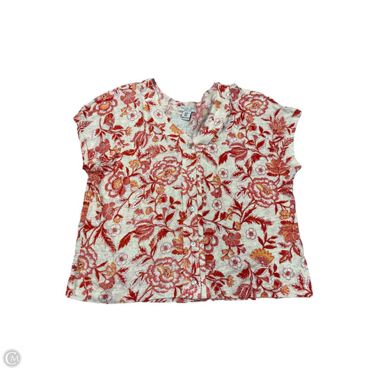 Top Short Sleeve By Rachel Zoe In Red & Tan, Size: Xl