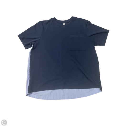 Athletic Top Short Sleeve By Athleta In Navy, Size: L