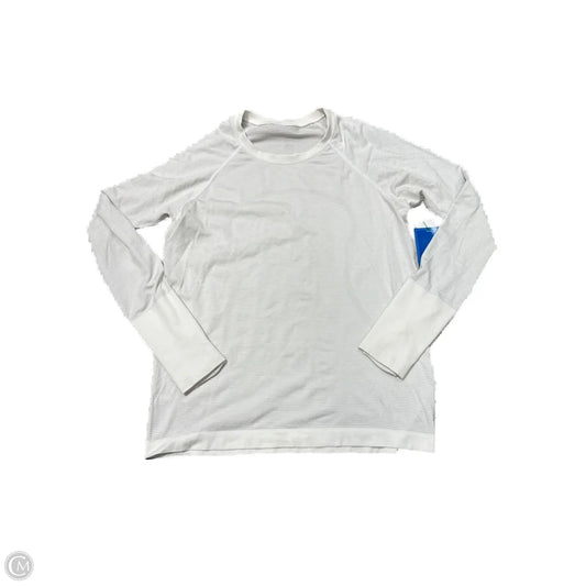 Athletic Top Long Sleeve Crewneck By Lululemon In White, Size: L