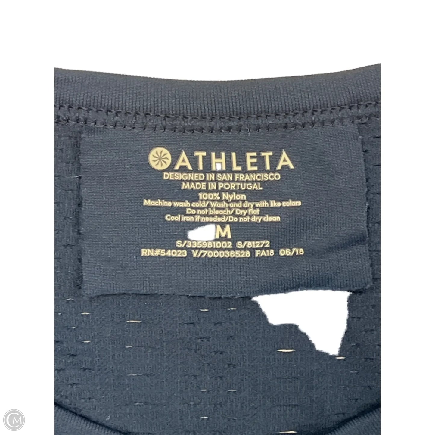 Athletic Top Short Sleeve By Athleta In Navy, Size: M