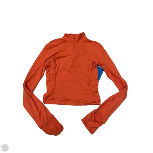 Athletic Top Long Sleeve Collar By Lululemon In Orange, Size: Xs