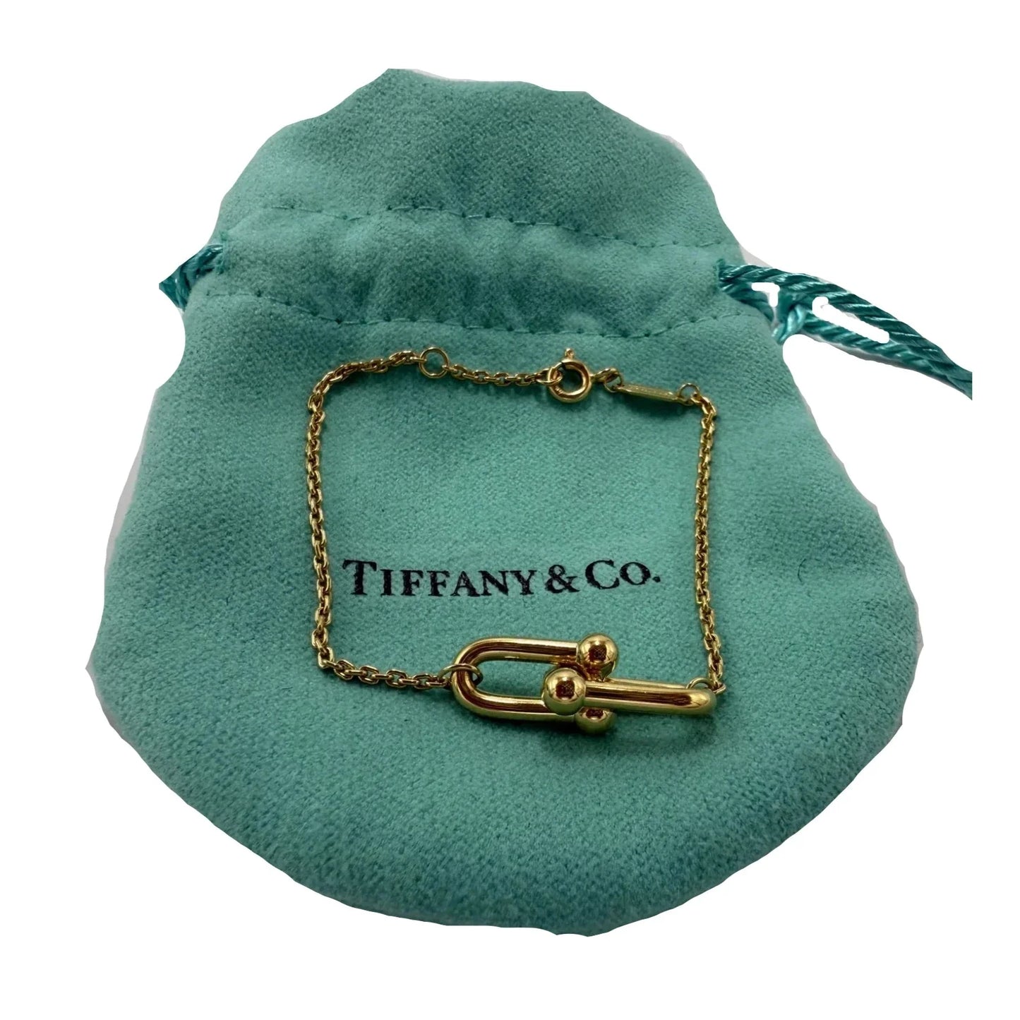 Tiffany & Company 18K Hardware Double Link Luxury Bracelet, SIZE: 6”