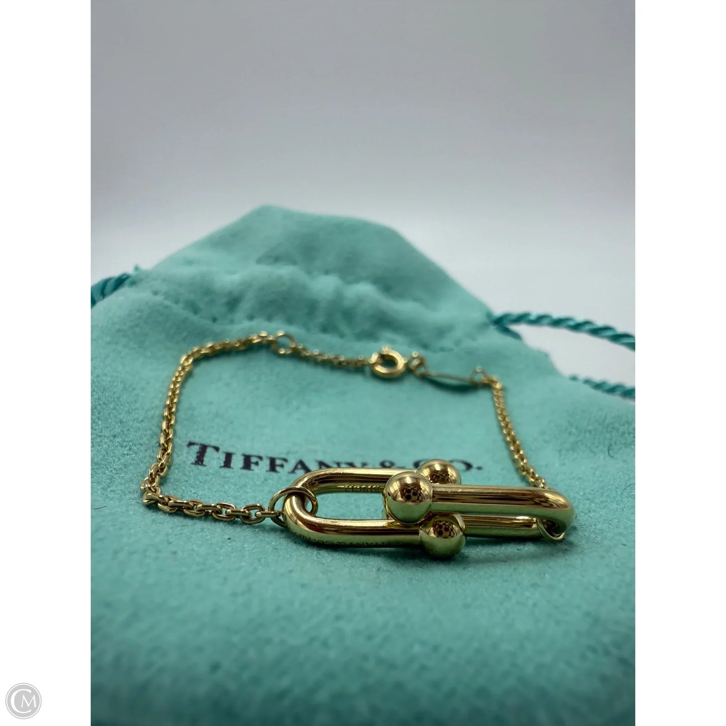 Tiffany & Company 18K Hardware Double Link Luxury Bracelet, SIZE: 6”