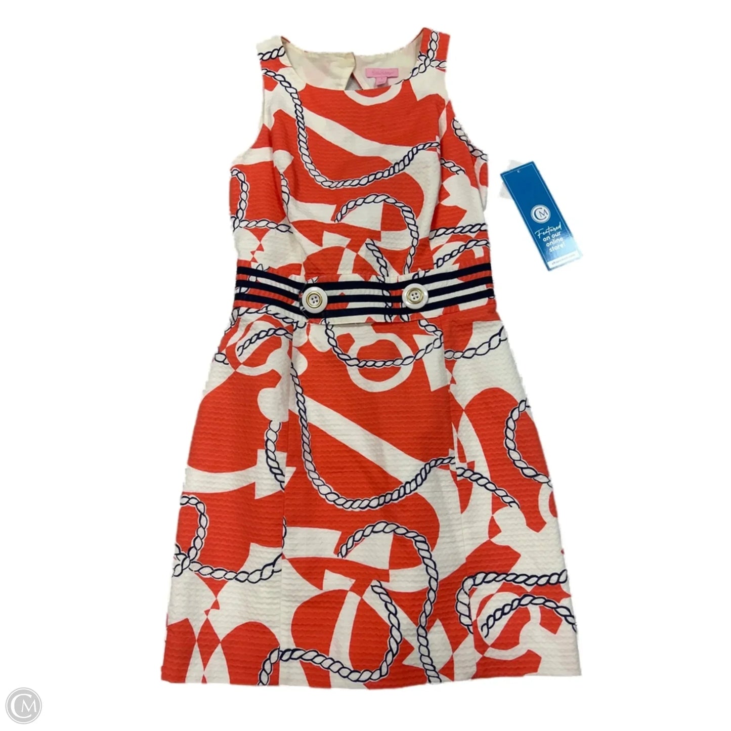 Dress Designer By Lilly Pulitzer In Orange & White, Size: Xs