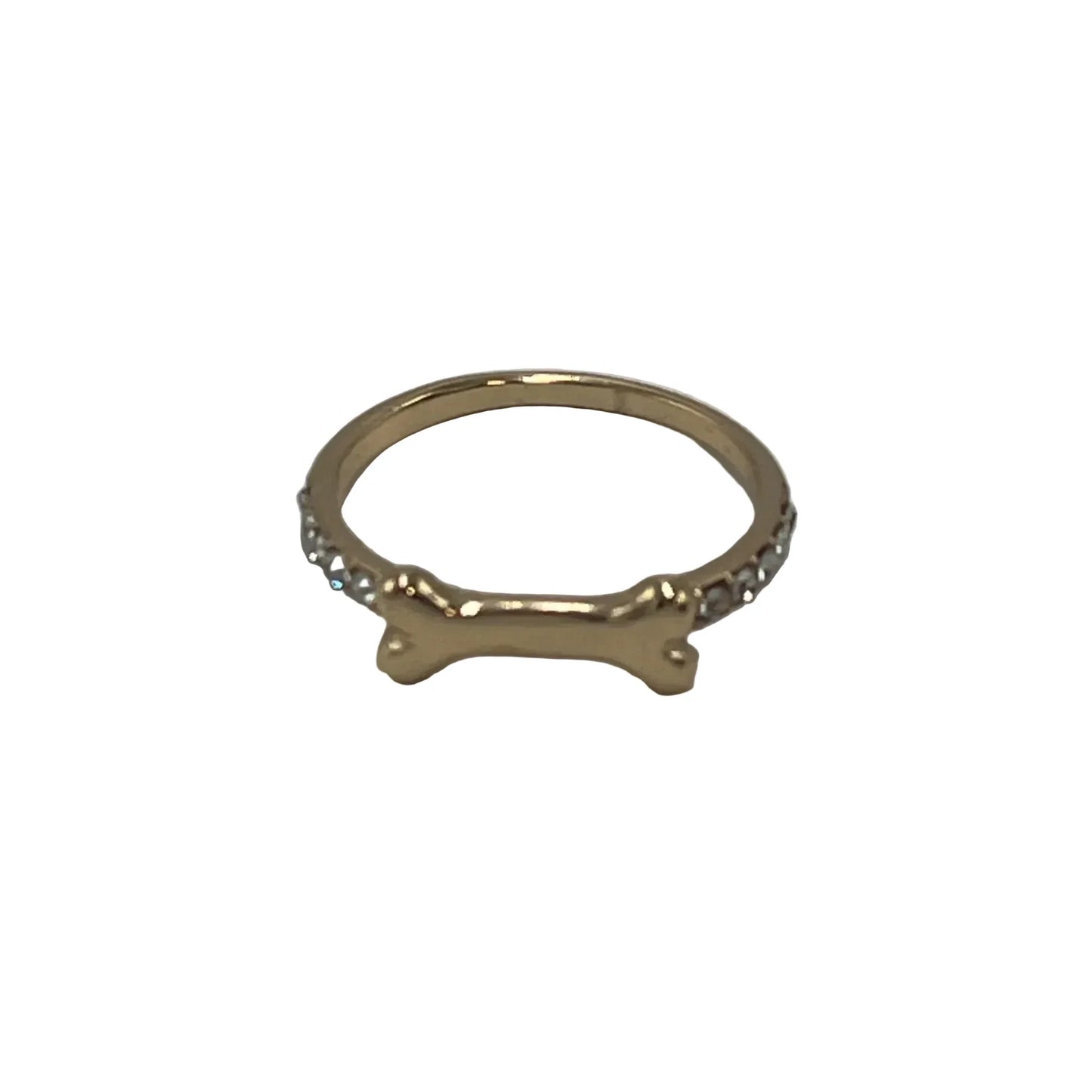 Dog Bone Ring in Gold, Size: