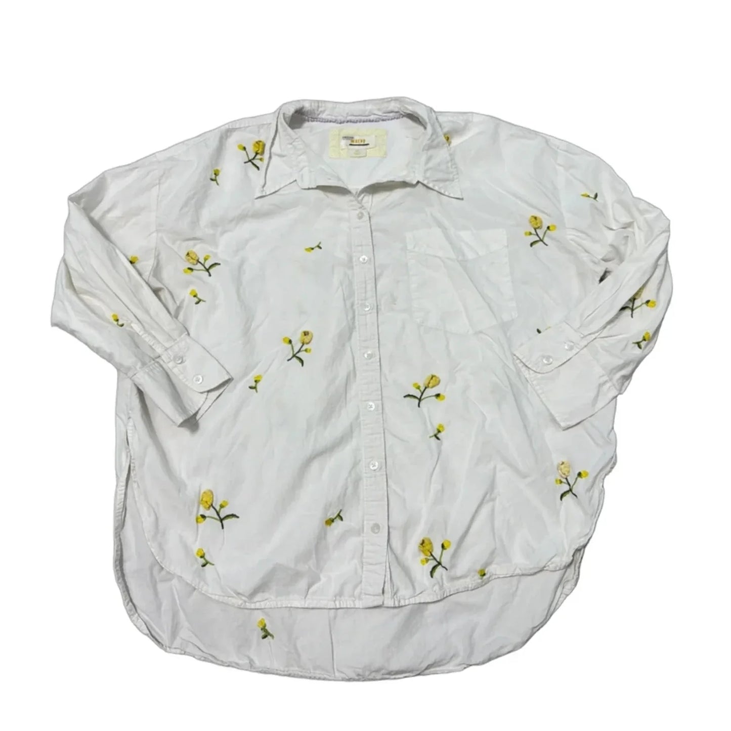 Blouse Long Sleeve By Maeve In White, Size: Mp