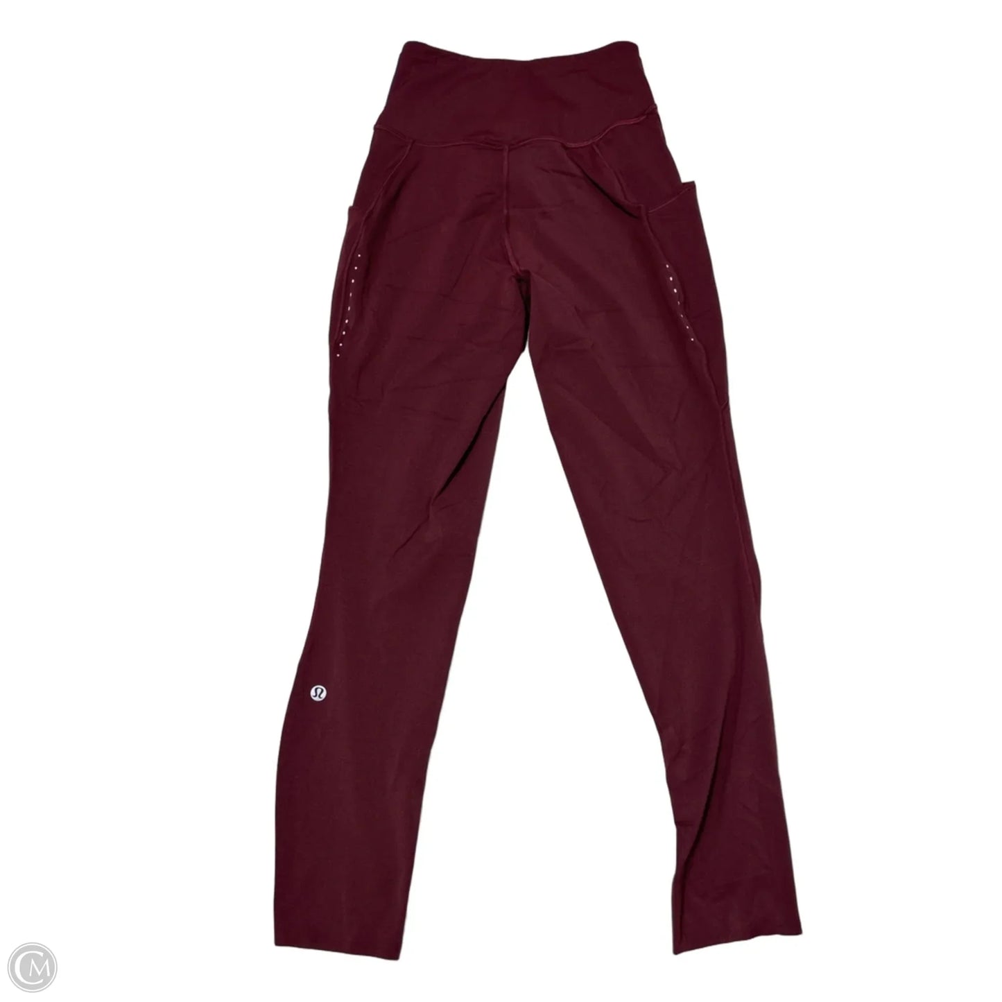 Athletic Leggings By Lululemon In Maroon, Size: S