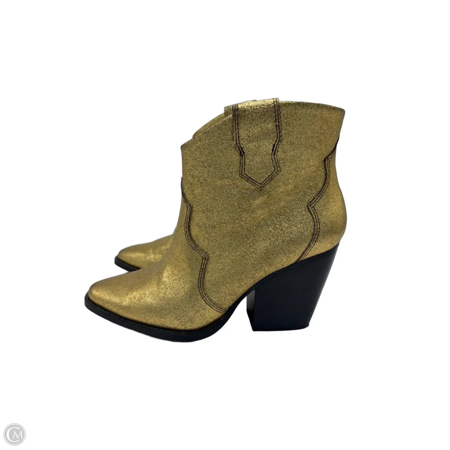 Boots Ankle Heels By Chinese Laundry In Gold, Size: 5.5