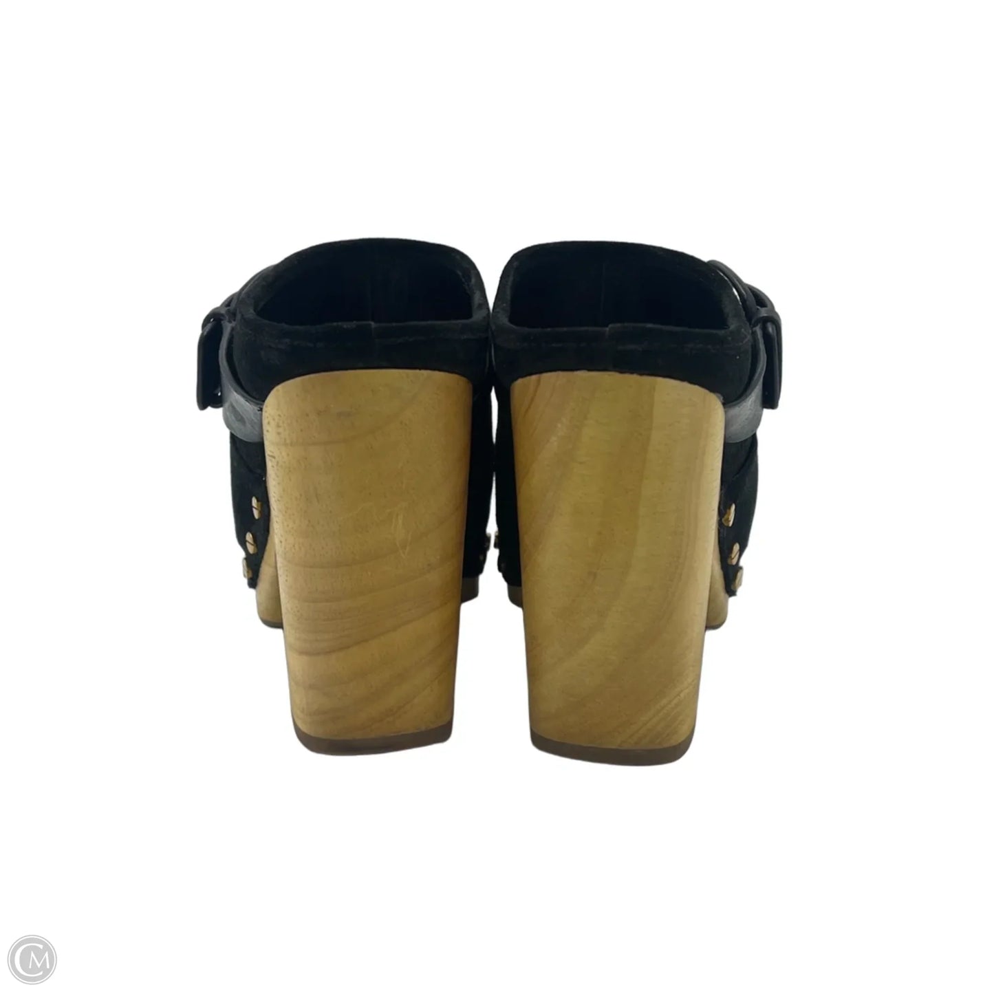 Shoes Heels Block By Veronica Beard In Black & Gold, Size: 7.5