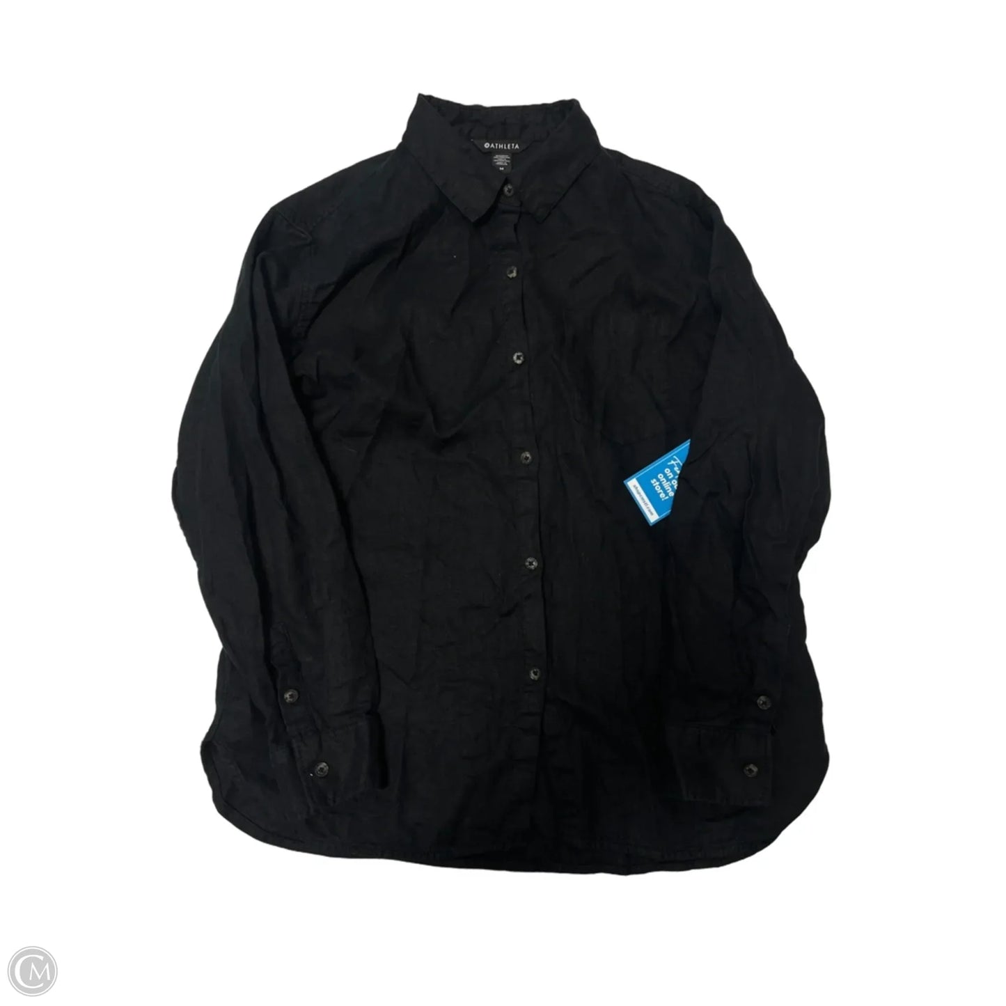 Blouse / Top Long Sleeve By Athleta In Black, Size: M