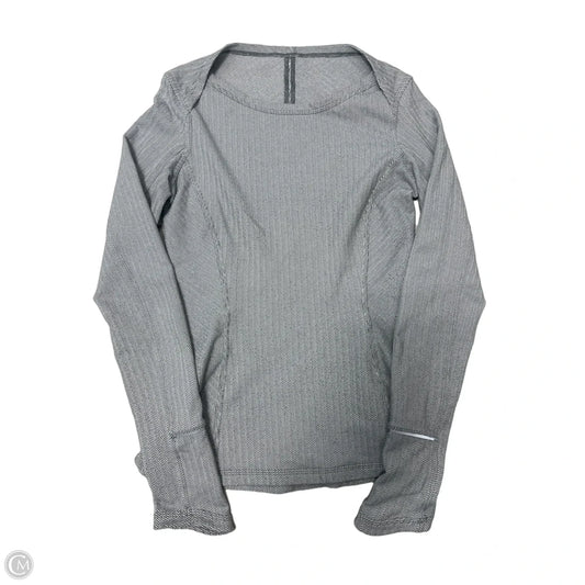 Athletic Top Long Sleeve Collar By Lululemon In Grey, Size: S