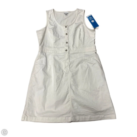 Dress Casual Midi By Liz Claiborne In White, Size: Xxl